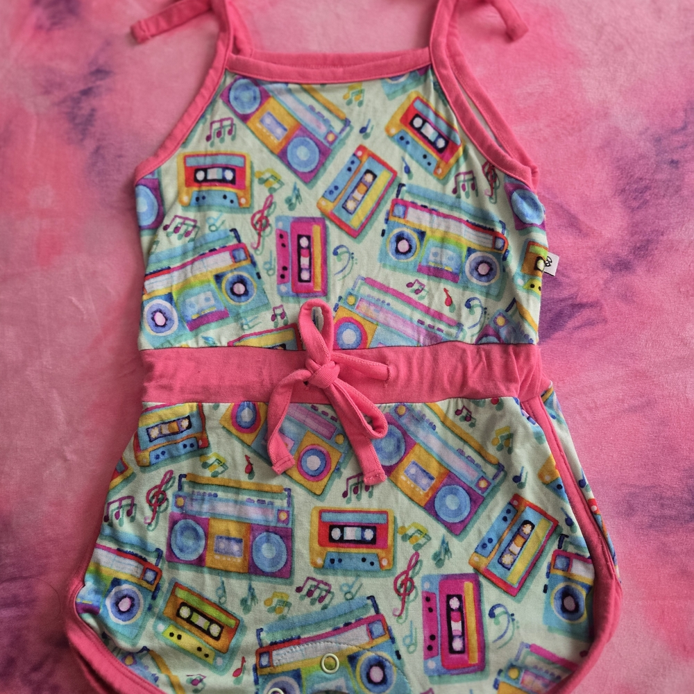 Birdie Bean Jesse Retro Boombox Print Bamboo Baby Romper